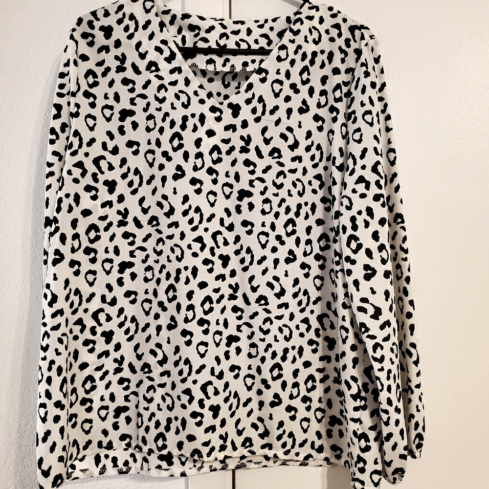 Cheetah print dress blouse